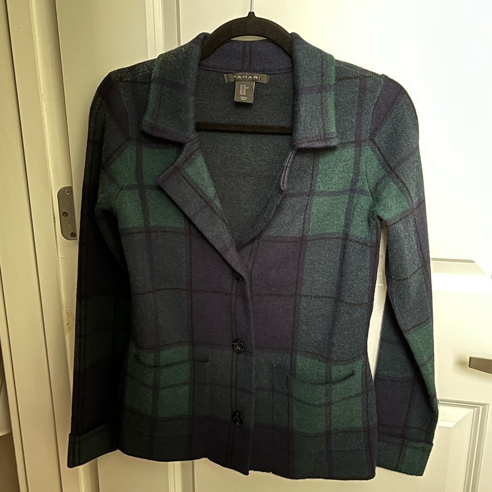 Tahari Plaid Blazer Size XS
